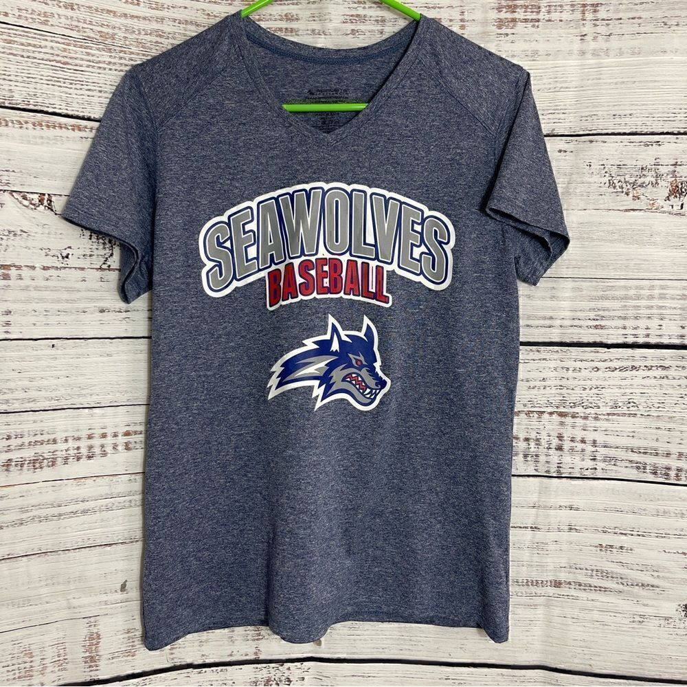 Seawolves baseball Top womens V neck T-shirt jersey